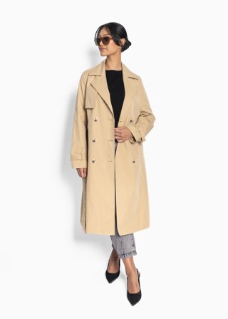 Hést Giulia Trenchcoat Dame - Beige Curds & Whey - Size: L