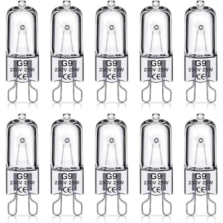 G9 Halogenpærer 25/28/40W, 230V, 10-pakning