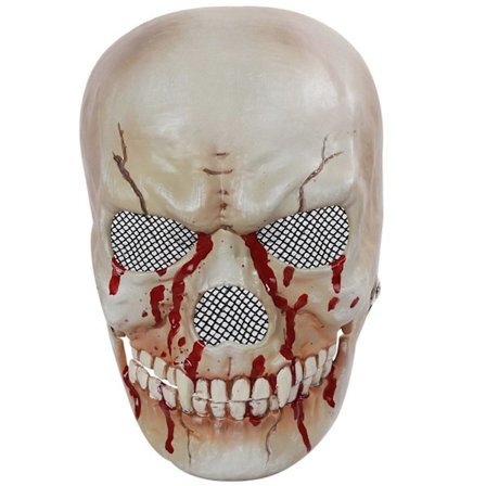 Hodeskallemaske med bevegelig kjeve, menneskelig hodeskallemaske med bevegelig kjeve, skummel maske, realistisk cosplay-kostyme for Halloween-fest