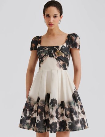 Malina Vanda Pouf Sleeve Mini Dress - Multi/patterned - 40