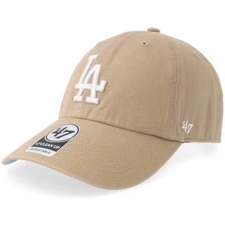 47 Brand - MLB Beige unconstructed Caps - Los Angeles Dodgers Ballpark Clean Up Khaki Dad Cap @ Hatstore