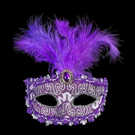 Venetianske masker Halvt ansigtsdæksel LILLA purple
