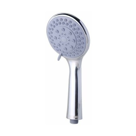 Håndholdt brusehoved med højt tryk, 5 sprayindstillinger, kraftig brusehoved med regnbruser, spa-massage, aftageligt håndholdt brusehoved, kromfinish