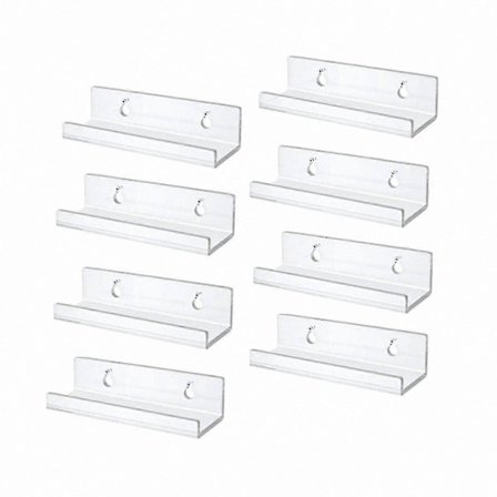 Akryl Vinylskiva Display Hylla Väggfäste, 8-Pack Klar Albumhållare Ställ för Skivor