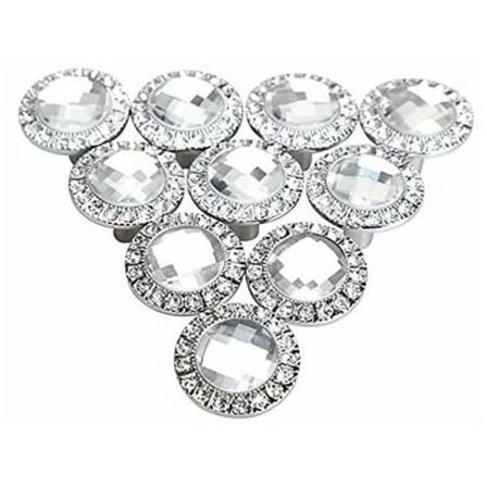10x 30mm Runde Dørhåndtag 30mm Håndtag Funklende Krystal Rhinestone Håndtag Knappen Køkkenskab Skab Døre Skuffer Knapper