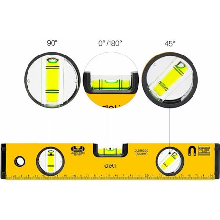 12 tum lod / vattenpass / 45 graders aluminiumlegering magnetisk torpedonivå