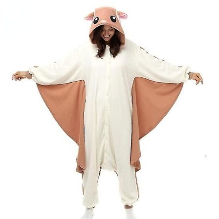 Animal Adult Kigurumi Flygende Ekorn Onesies Fest Halloween Mus Pajamas Cosplay Chipmuck Kostymer Nattøy Jumpsuit L - Perfekt
