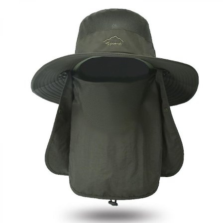 Fishing Hat Sun Protection Hat - Premium Upf 50+ Foldable Flap Cover Boonie Hat For Men & Women Armygreen
