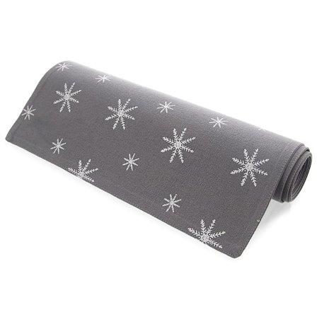 Bordløber i bomuld, grå, PETAL, 130x32 cm