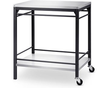 Austin and Barbeque AABQ - Trolley Table - Sidobord i rostfritt stål med hyllplan & hjul