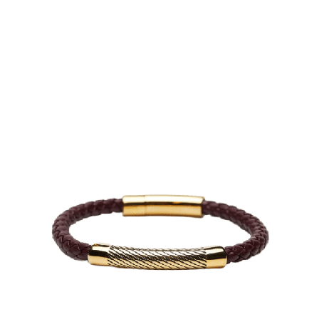 John Henric Braided Leather Bracelet Maitland Accessoarer Herr Röd 20