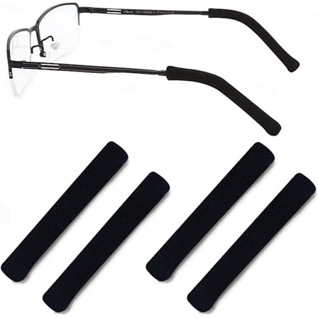 Par (Sort) Brille Stangbeskytter, Anti-Slip Strikkede Briller, Anti-Slip Briller, Brille Tilbehør til Solbriller Læsebriller Briller
