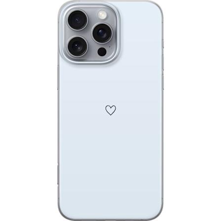 Apple iPhone 16 Pro Max Gjennomsiktig deksel Hjertet Lys Blå