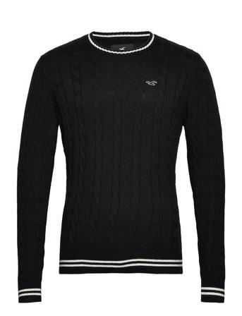 Hco. Guys Sweaters Neulepaita Pyöreä Kaula-aukko Musta Hollister