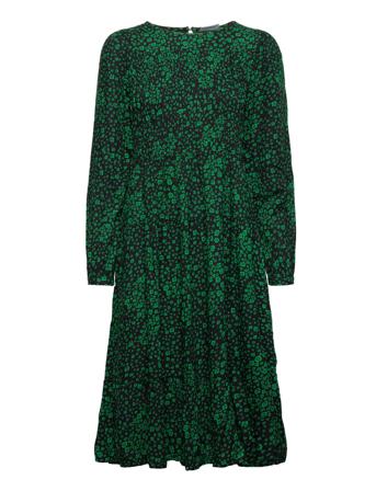 Vipil Vul L/S Midi Dress/Su Knälång Klänning Multi/mönstrad Vila