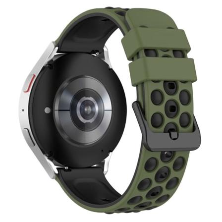 20mm universaali silikoninen kellonhihna - Armeijan Vihreä / Musta Green