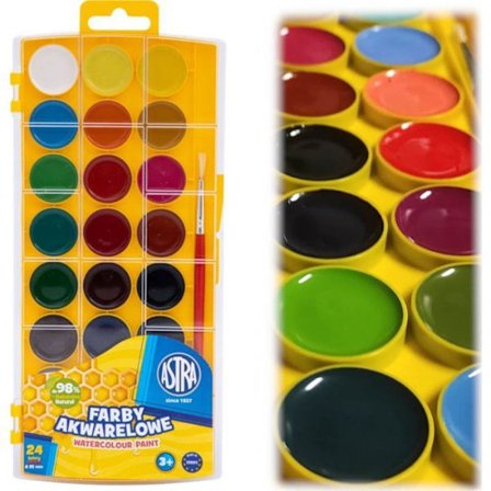 Vattenfärg Astra Vattenfärger, 24 färger, med europeiskt stöd