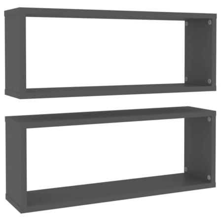 Vidaxl Vägghyllor 2 St Grå 60x15x23 Cm Konstruerat Trä Grå