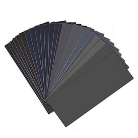 Sandpapir, ultrafin kornstørrelse fra 120 til 180/320/400/600/800/1000/1200/1500/2000/2500/3000 tørt/vådt, til polering af resin/auto metal