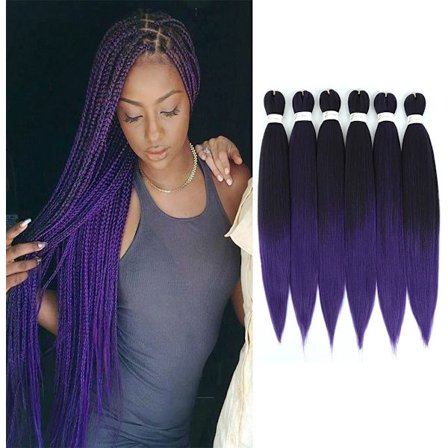 Esi venytetty letti 26" Ombre Violetti Helppo Letti 6 Pakkaus / Paljon