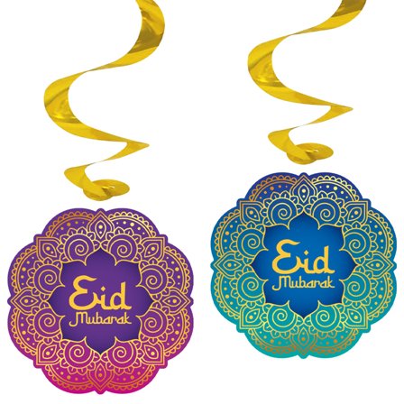 Eid Mubarak Hängande Swirls 4-pack