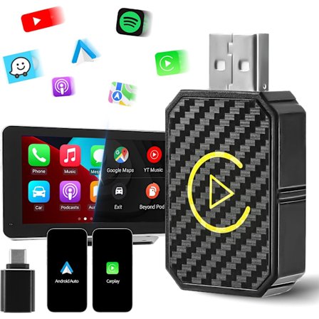 Trådlös CarPlay-adapter 2025, för CarPlay och Android Auto, Plug-and-Play