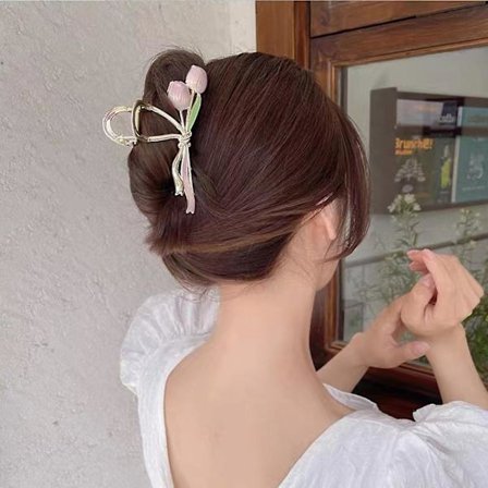 Stora blommor greppklämma stor skonsam stil älva blomma hårklämma för daglig casual huvudbonad