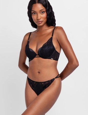 Dorina Lyra-Satin String - Black - XS