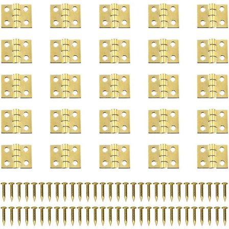 100 stk. Mini Hængsler Retro Hængsler Messing Hængsel Konnektorer Små Metal Hængsler Miniature Hængsel med Skruer Skabsdør Skuffe Kiste