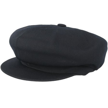 Kangol - Svart vega Keps - Tropic Spitfire Black Flat Cap @ Hatstore