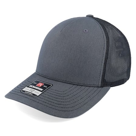 Richardson - Grå trucker Kasket - 112fp Split Charcoal/Black Trucker @ Hatstore