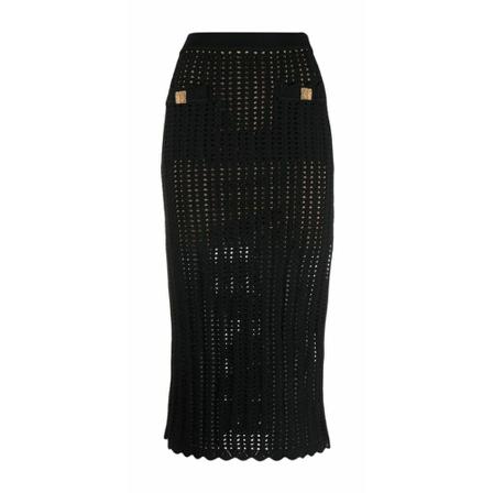 Self Portrait Midi Roks , Zwart , Dames , Maat: S Midirokken