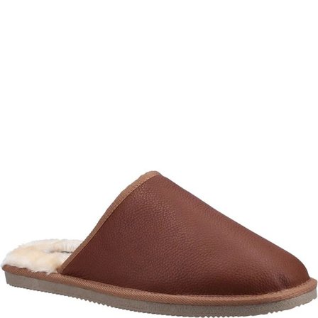 Hush Puppies herr Coady lädertofflor 6 UK Tan