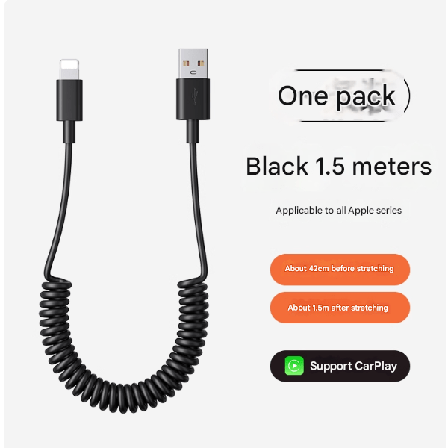 Kierre iPhone -latauskaapeli, 1 kpl, Apple CarPlay & MFi -sertifioitu