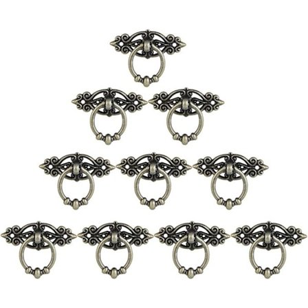 10 stk. Vintage Skuffeknop Håndtag med Skruer (65*46mm), A