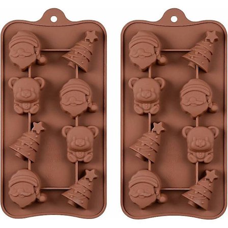 Silikonimuotti leivontaan 8 reikää 3D-muodot Puu Silikonimuotti jouluun, lumihiutale, kakkuvuoka, Fondant, Suklaa, Paistovuoka, Pehmeä, DIY-kakkuun