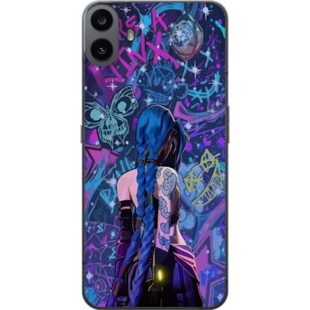 Kompatibelt Mobilskal till Nothing Nothing CMF Phone 1 Färgstark graffitiillustration med blåhårig karaktär i urban neonstil och kreativt kaos