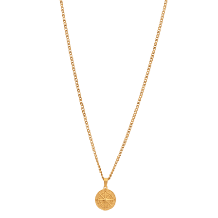 by BILLGREN Harvey | Stålhalsband Kompass Accessoarer Herr Guld 50 cm