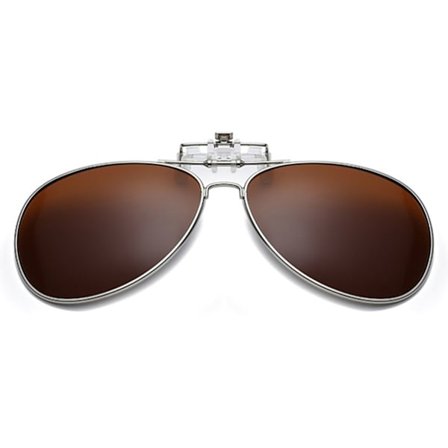 Clip-on Pilot Solglasögon Brun - Fäst på befintliga Glasögon!