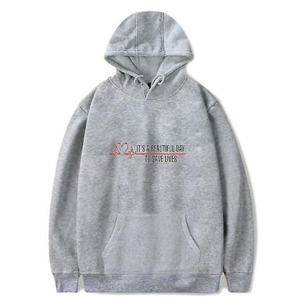 Grey's Anatomy Amerikansk Drama Intern Hoodie Trøje Grafisk Print Luvtrøjer Grå Grey M