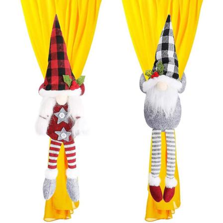 Set Av 2 Julgardinspänne Tieback, Santa Snowman