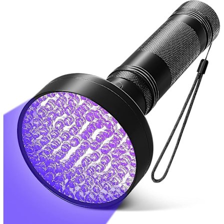 UV Sort Lommelygte med 100 LED'er, Ultraviolet Håndlampe, Kæledyrsdetektorer til Falske Pengesedler, Hunde, Ca.
