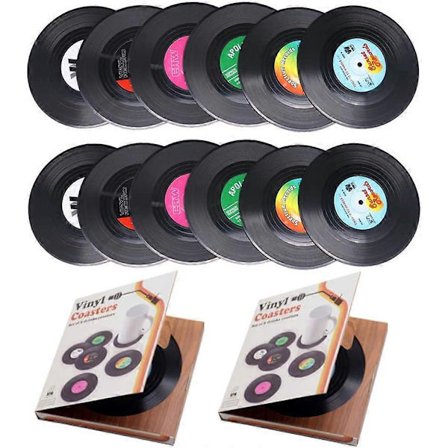 Personlige Vintage CD Plate Vinyl Varmebestandige/Sklisikre Drikkebrikker for Koppbordplater Forhindrer Vannmerker og Skader Hjem og Bar