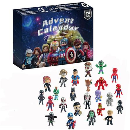 24 Ruder Avengers Legetøjs Julekalender Nedtælling Blind Box Superhelte Minifigurer Børn Julegave