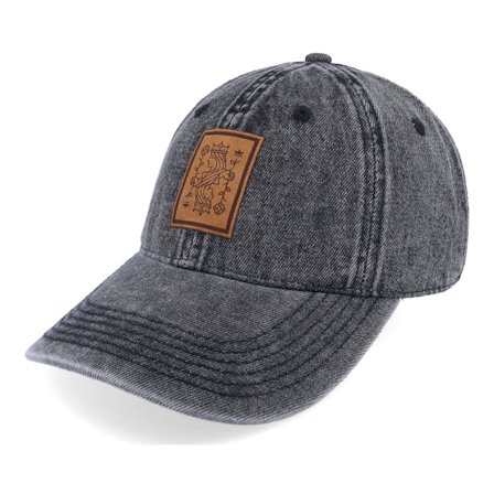 Iconic - Zwart unconstructed Cap - Poker Queen 382 Snow Washed Black Denim Dad Cap @ Hatstore