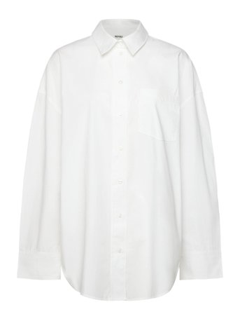 Over D Long-Sleeved Cotton Shirt Tops Shirts Long-sleeved White Monki