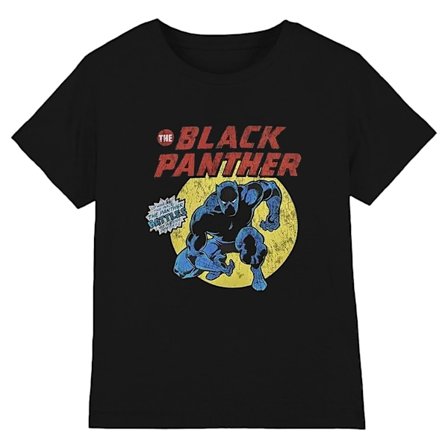 Black Panther Unisex Retro T-shirt M Svart