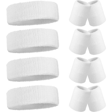 4 stk. sportshodebånd og 4 par håndleddsbånd - Hodebånd - Håndleddsbånd - Hodebåndtilbehør