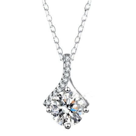 Halsband Diamant med CZ Kristall Silver