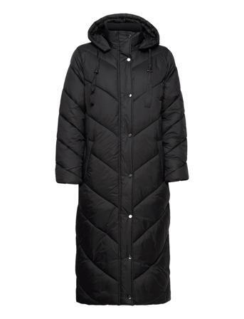 Haylisz Long Jacket Topattu Pitkä Takki Musta Saint Tropez